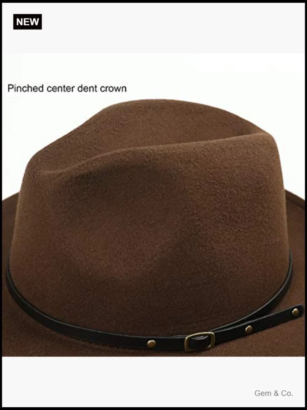 Classic Felt Fedora Wide Brim Floppy Panama Hat with Belt Buckle
